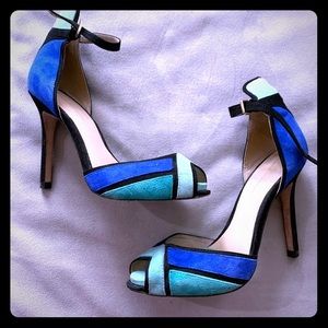 Zara colorblock heels. Hard to find!